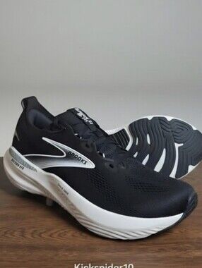 Brooks Glycerin GTS 22 Men's Road Running Shoes Size 11.5 Black White Sneakers